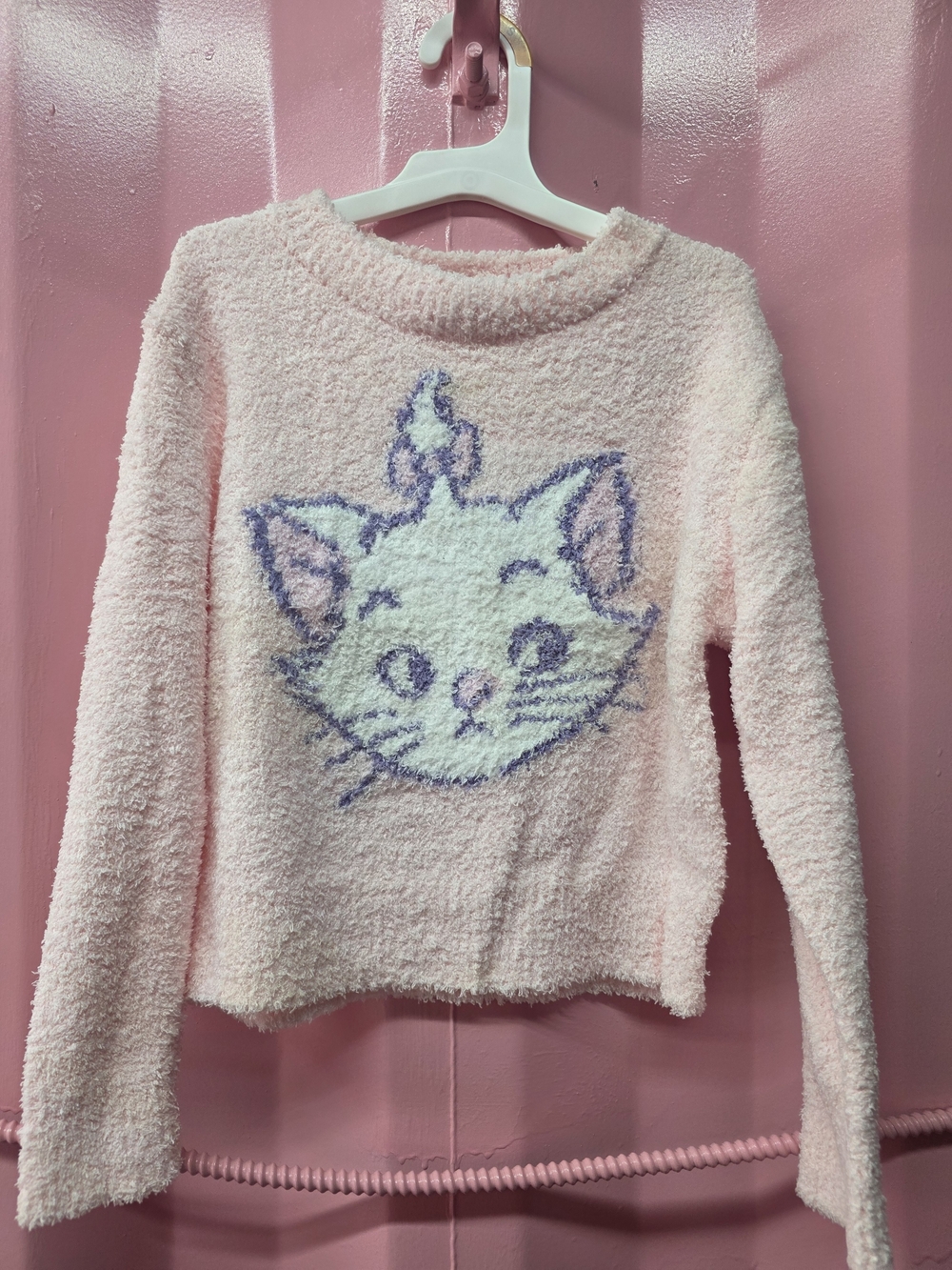 Cozy Pink Cat Plush Sweater